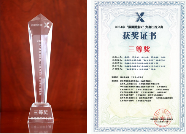 喜报 九江二桥荣获2024年“数据要素X”大赛江西分赛三等奖