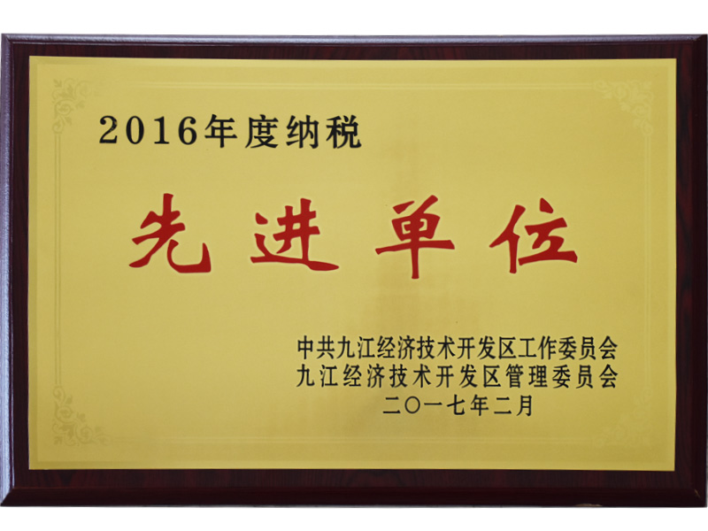 2016年纳税先进单位